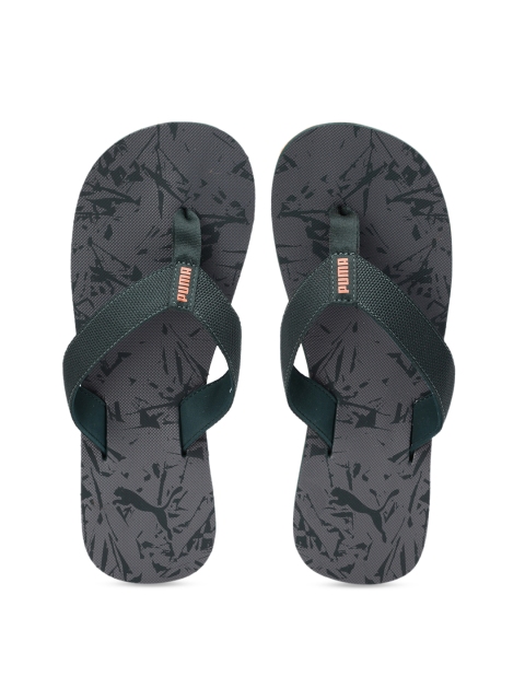 

Puma Unisex Green Charcoal Grey Camp GU 2 Printed Thong Flip-Flops