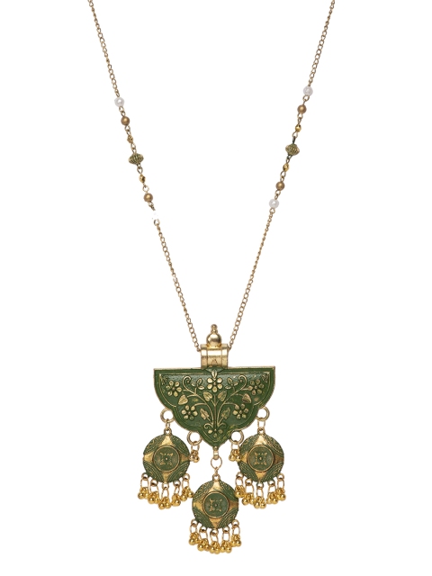 

DivaWalk Gold-Plated & Green Handcrafted Necklace