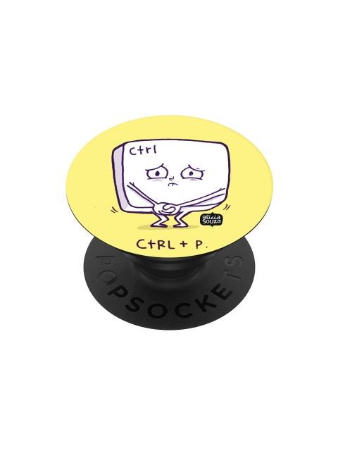 

PopSockets Yellow & White Printed Mobile CTRL+P By Alicia Souza Grip & Stand