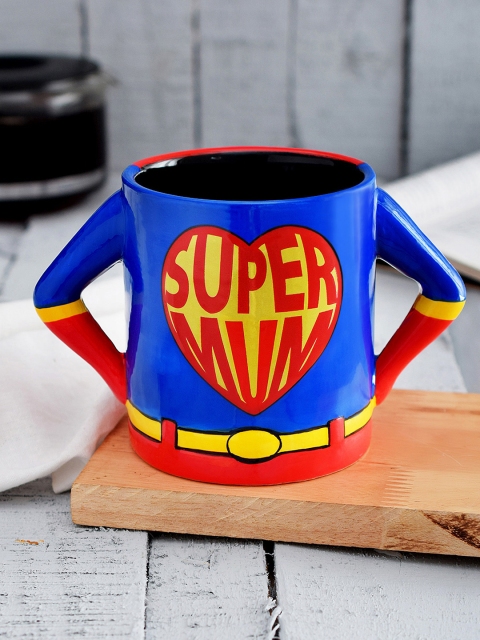 

Archies Blue & Yellow Ceramic Super Mum Coffee Mug
