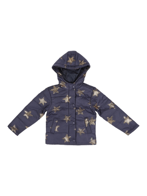 

Allen Solly Junior Girls Navy Blue Self Design Puffer Jacket