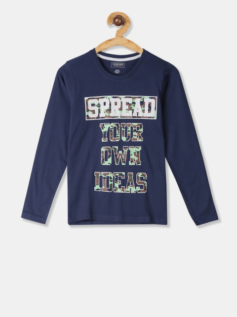 

Cherokee Boys Navy Blue Printed Round Neck T-shirt