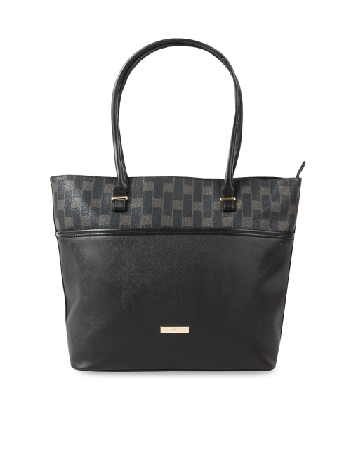 

Addons Black Checked Handheld Bag