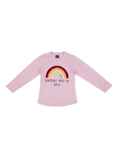 

Allen Solly Junior Girls Pink Sequinned Round Neck T-shirt
