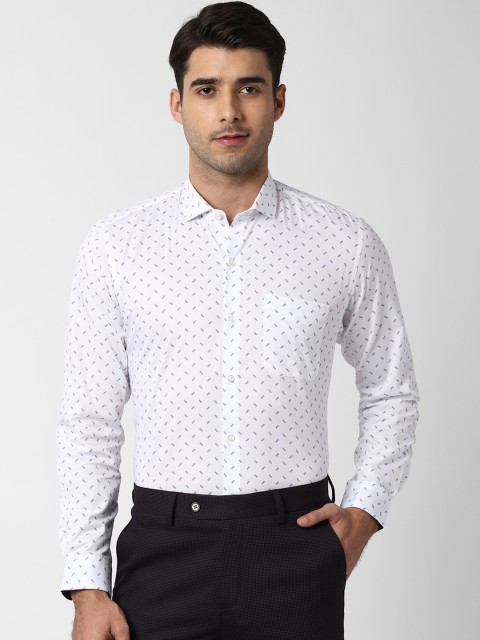 

Peter England Men White Slim Fit Printed Formal Shirt