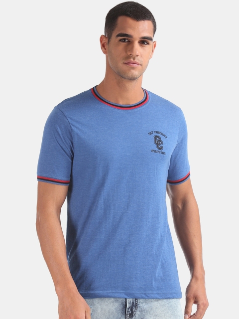 

Colt Men Blue Solid Round Neck Pure Cotton T-shirt