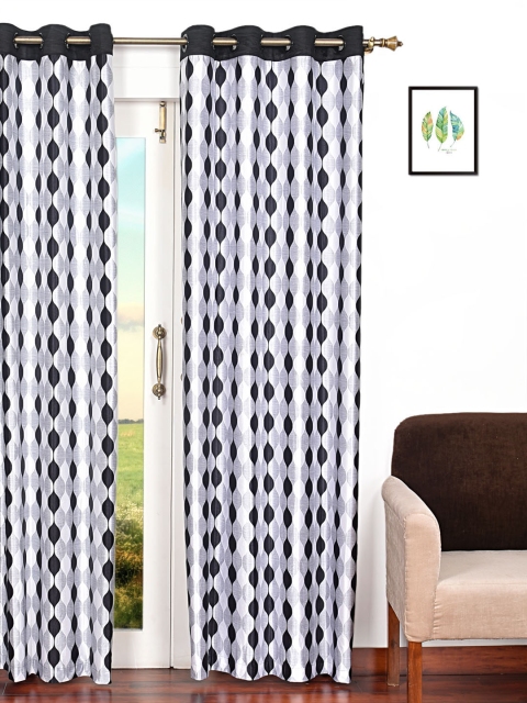 

Ariana Black & White Single Room Darkening Long Door Curtain