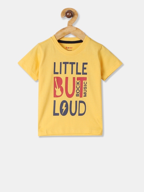 

Donuts Boys Yellow Printed Round Neck T-shirt
