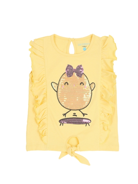 

Pantaloons Baby Girls Yellow Printed Top