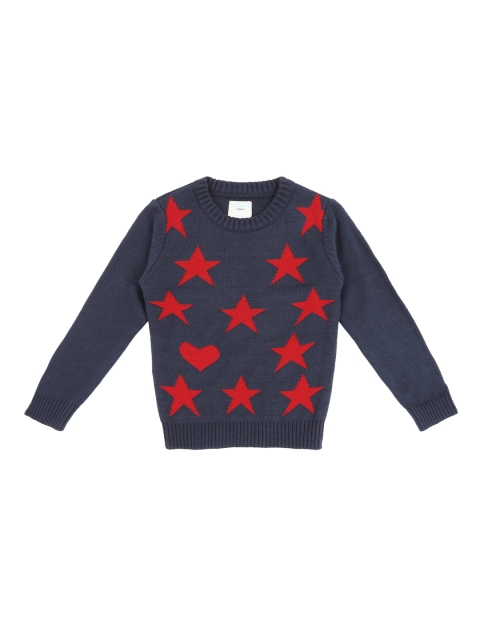 

Pantaloons Junior Girls Navy Blue Printed Pullover Sweater