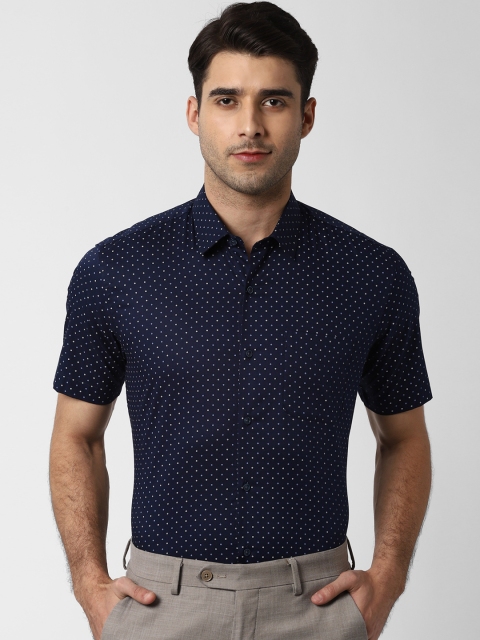 

Peter England Men Navy Blue Regular Fit Printed Formal Shirt