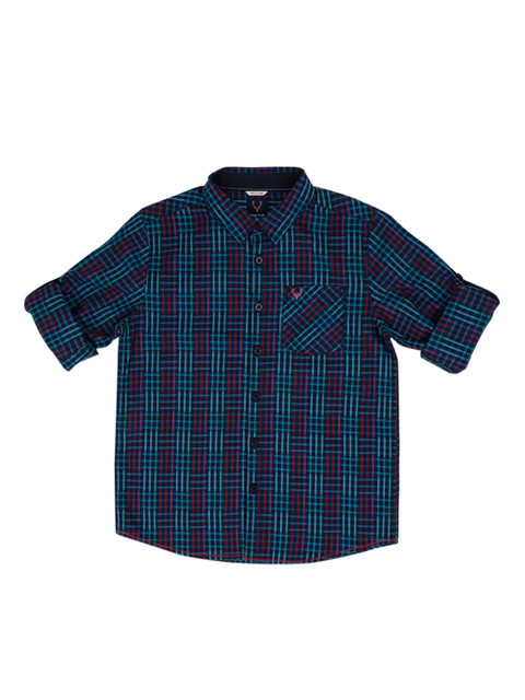 

Allen Solly Junior Boys Navy Blue & Red Regular Fit Checked Casual Shirt