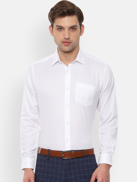 

Van Heusen Men White Regular Fit Self Design Formal Shirt