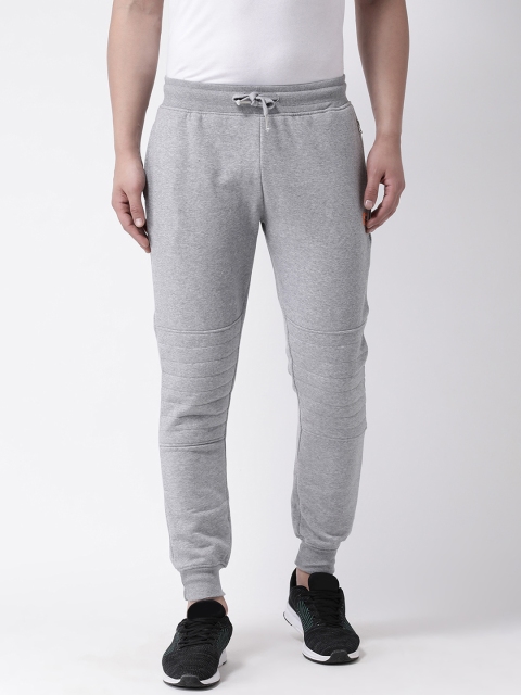 Club York Men Grey Melange Self Design Slim Fit Joggers