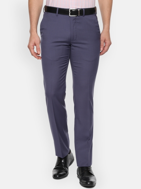

Van Heusen Men Blue Slim Fit Solid Formal Trousers