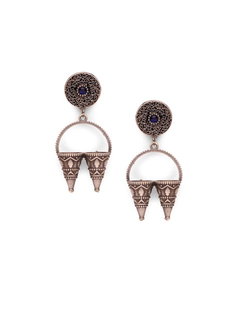 

Fabstreet Silver-Toned Classic Drop Earrings