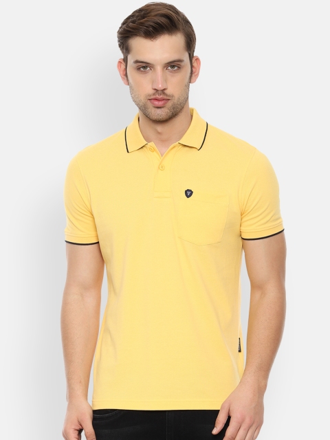 

Van Heusen Sport Men Yellow Solid Polo Collar Pure Cotton T-shirt