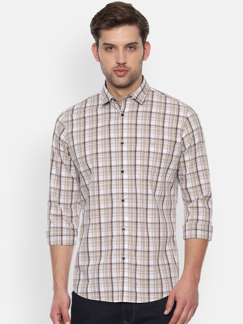 

Van Heusen Sport Men Beige Slim Fit Checked Casual Shirt