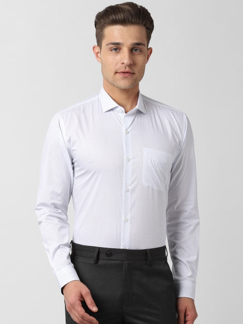 

Peter England Men Blue & White Regular Fit Printed Formal Shirt