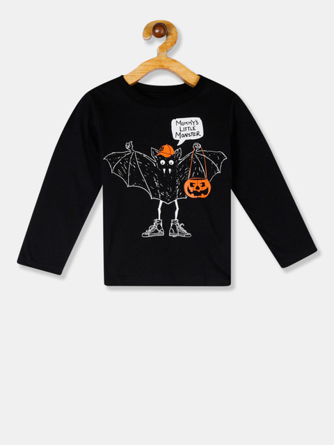 

The Childrens Place Boys Black Printed Round Neck T-shirt