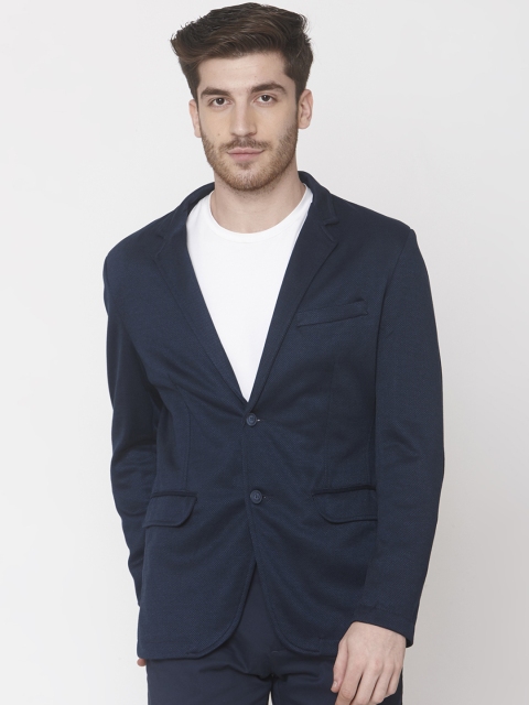 

Mufti Men Navy Blue Slim Fit Single-Breasted Casual Blazer