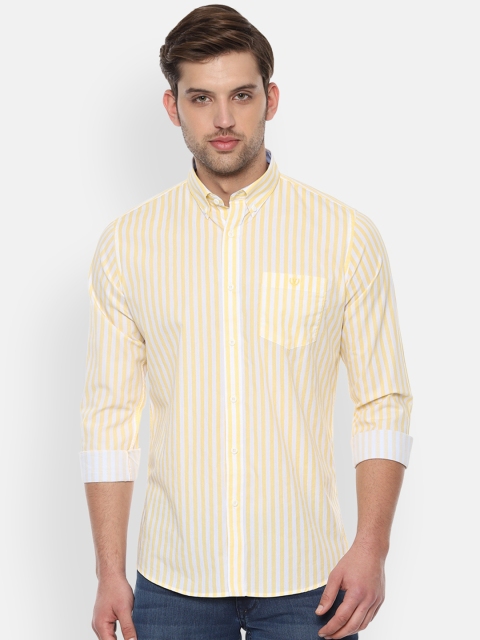 

Van Heusen Sport Men Yellow Slim Fit Striped Casual Shirt