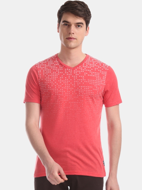 

Cherokee Men Red Printed V-Neck T-shirt