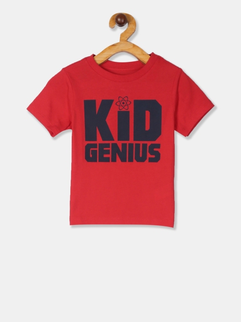 

The Childrens Place Boys Red Printed Round Neck T-shirt
