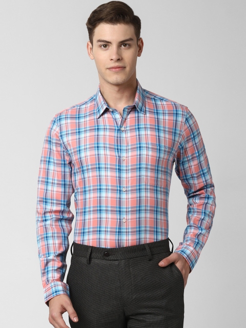 

Peter England Men Blue Slim Fit Checked Formal Shirt