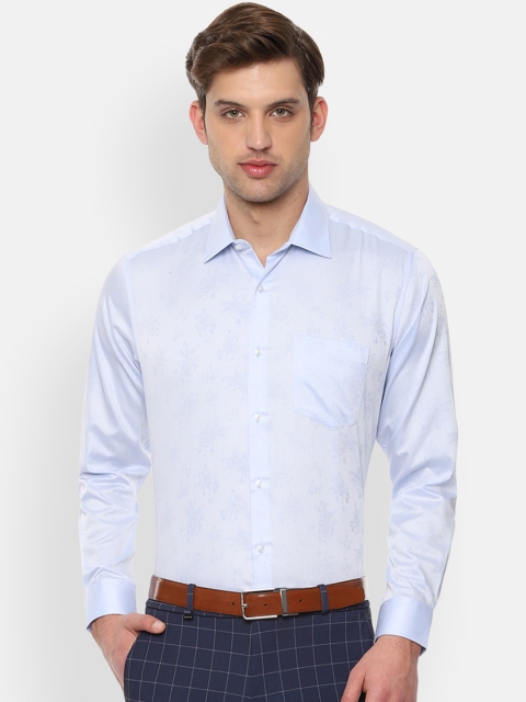 

Van Heusen Men Blue Regular Fit Self Design Formal Shirt