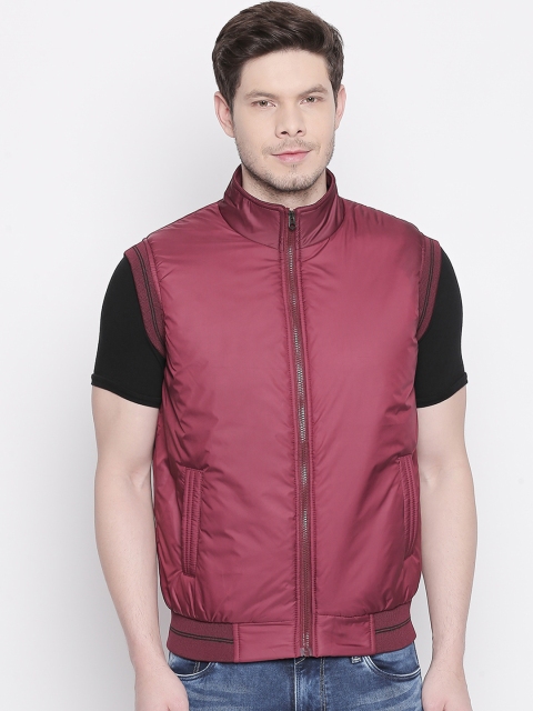 

Lawman pg3 Men Maroon Striped Lightweight Puffer Jacket