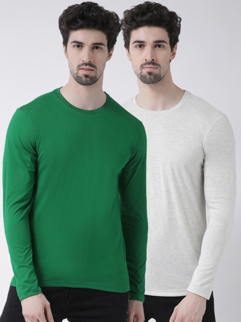 

Friskers Men Grey Solid Round Neck T-shirt