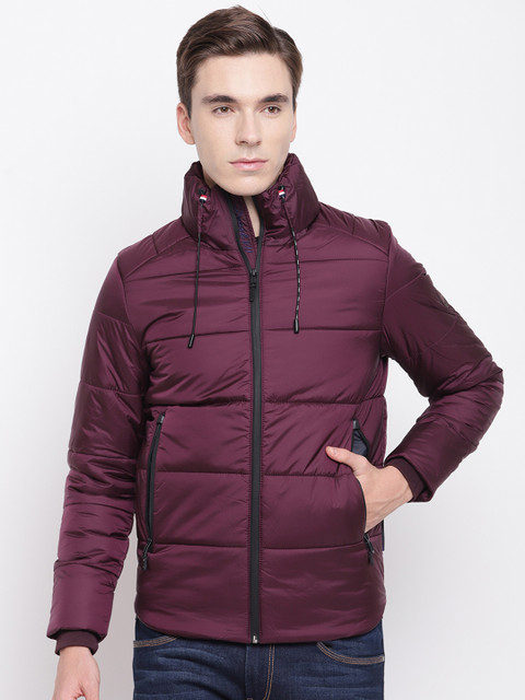 

Pearl 7 Men Burgundy Solid Water Resistant Puffer Jacket