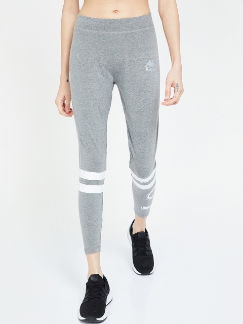 

Kappa Women Grey Melange Striped Slim Fit Track Pants