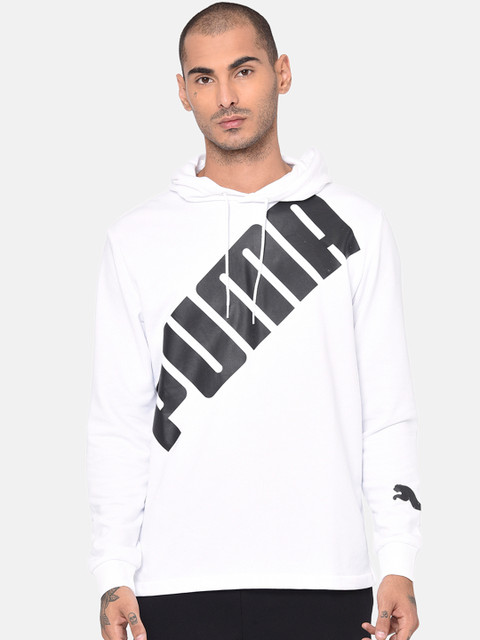 

Puma Men White OS Slant Logo TR Printed Hooded Sweatshirt