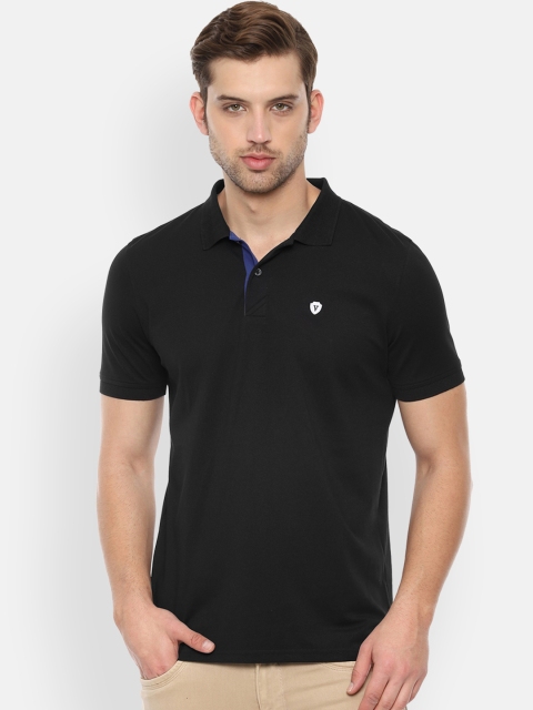

Van Heusen Sport Men Black Solid Polo Collar T-shirt