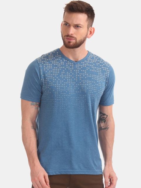 

Cherokee Men Blue Printed Round Neck T-shirt
