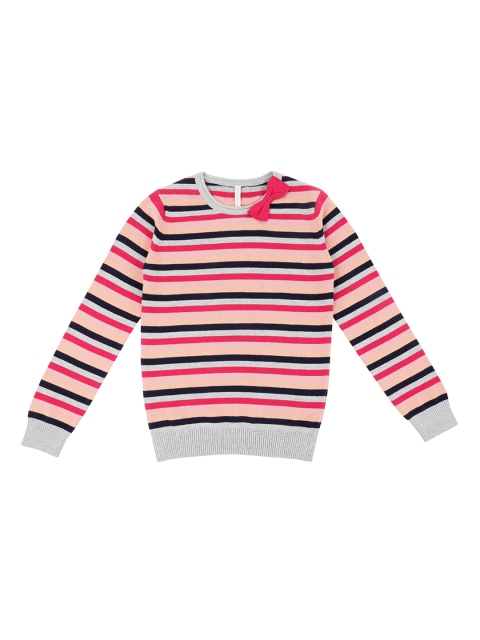 

Pantaloons Junior Girls Multicoloured Striped Pullover Sweater, Multi