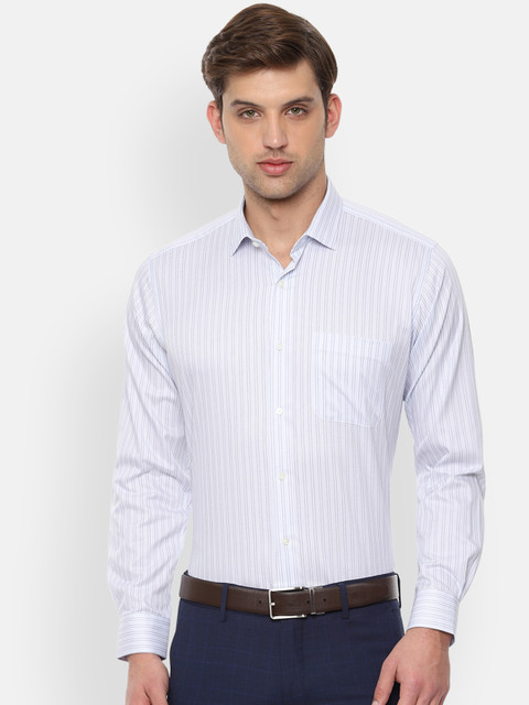 

Van Heusen Men Blue & White Regular Fit Striped Formal Shirt