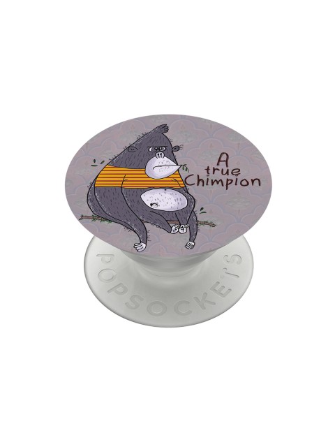 

PopSockets Grey & Yellow Printed Mobile Chimpion By DoodleoDrama Grip & Stand