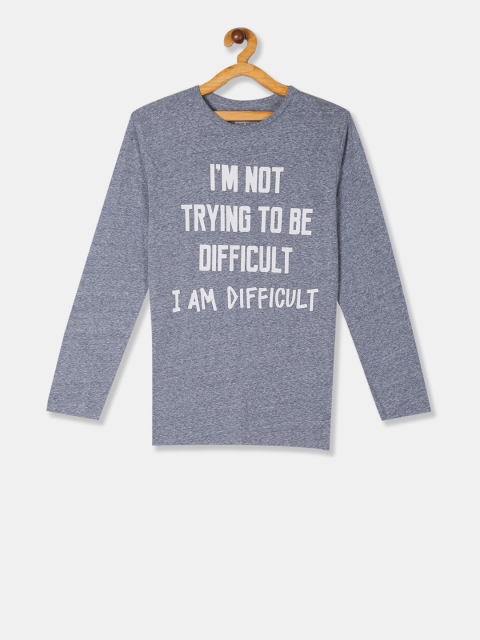 The Childrens Place Boys Grey Printed Round Neck T-shirt