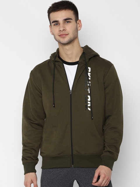 

SKULT by Shahid Kapoor Men Olive Green Printed Hooded Sweatshirt