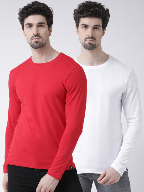 

Friskers Men White Solid Round Neck T-shirt