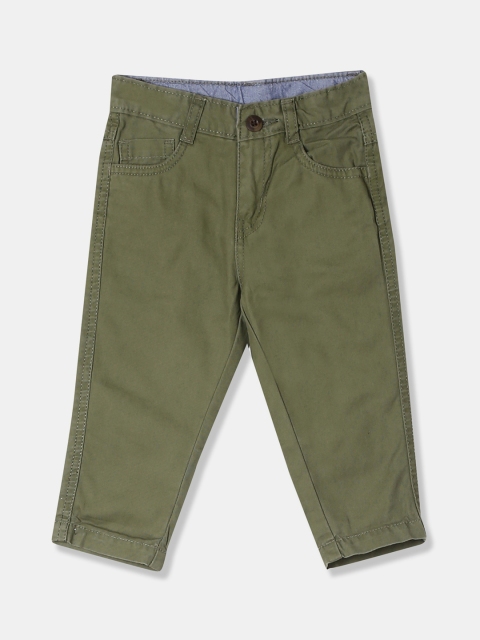 

Donuts Infant Olive Green Regular Fit Solid Regular Trousers