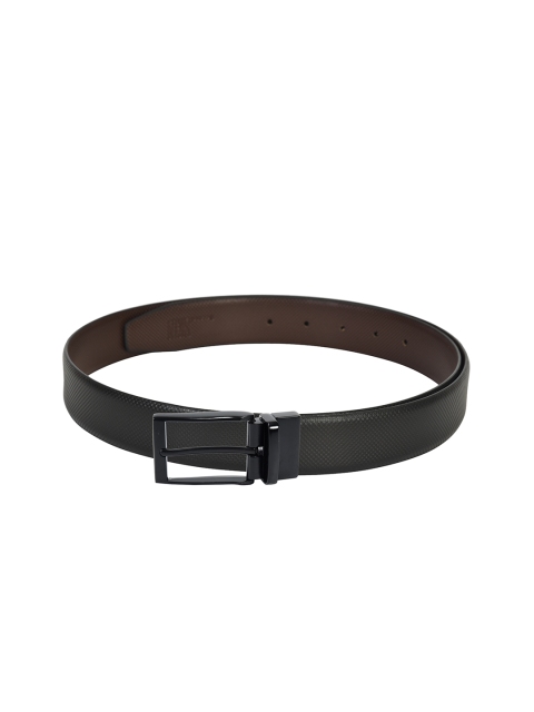 

Second SKIN Men Black & Brown Textured Reversible Leather Belt