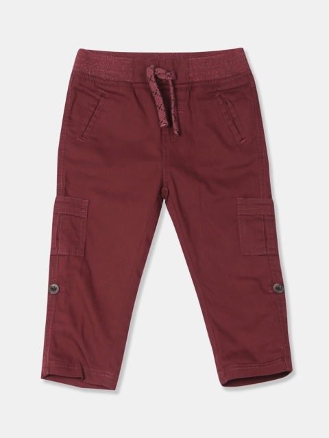 

Donuts Boys Maroon Regular Fit Solid Cargos