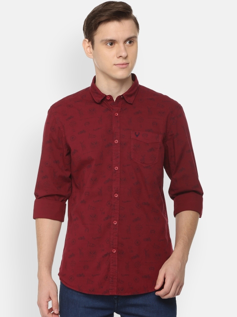 

Solly Jeans Co. Men Maroon & Black Printed Regular Fit Casual Shirt