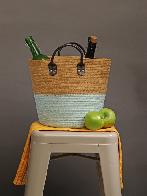 

Chumbak Brown & Blue Self Design Multi-Utility Caring Carrier Small Basket