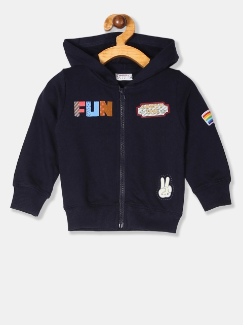 

Donuts Boys Navy Blue Self Design Hooded Sweatshirt
