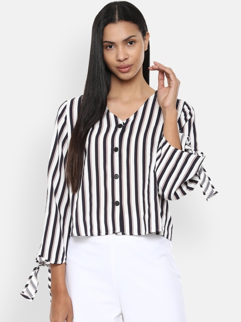 

Van Heusen Women White Striped Top
